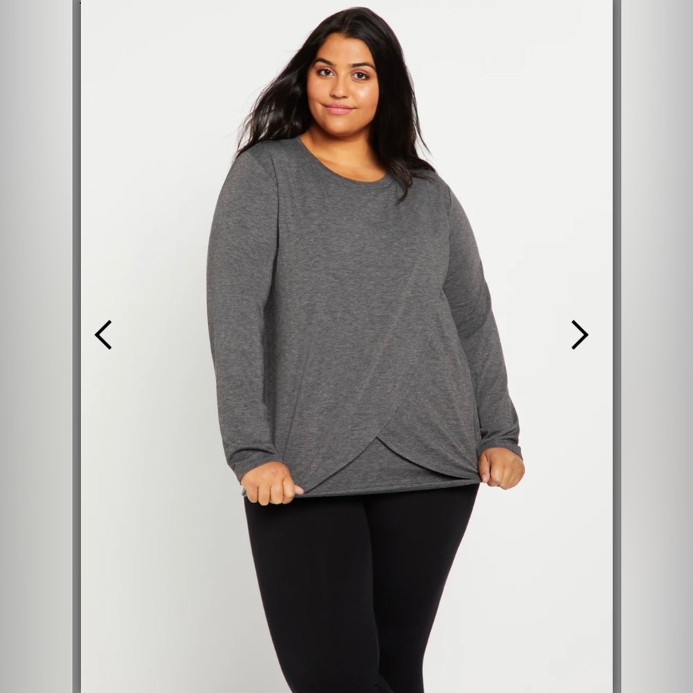 Motherhood maternity PLUS SIZE TULIP HEM LONG SLEEVE NURSING TEE 2X